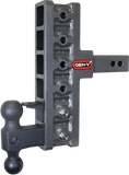 Mega Duty 2 Inch Offset Shank 5 Inch Rise, 7.5 Inch Drop 1.5K TW 10K Hitch & GH-031 Dual-Ball & GH-032 Pintle Lock Gen Y Hitch