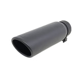 Black Powder Coated Stainless Steel Exhaust Tip 14 Inch Inlet Size: 3.0 Inch Outlet Size: 4.0 Inch Textured Black Go Rhino