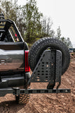 Swing A Way 2 Inch Hitch Mounted Tire Carrier Textured Black Go Rhino