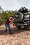 Swing A Way 2 Inch Hitch Mounted Tire Carrier Textured Black Go Rhino