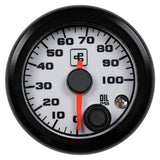 Power Driven 100 psi Fuel Pressure Gauge (Black or White)