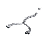T304 Stainless Steel 2.5 Inch Resonator Back Dual Rear Quad Tips 18-Up Audi S5 Coupe/S4 Sedan MBRP