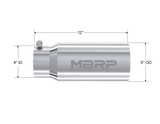 Exhaust Tail Pipe Tip 5 Inch O.D. Dual Wall Straight 4 Inch Inlet 12 Inch Length T304 Stainless Steel MBRP