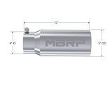 Exhaust Tail Pipe Tip 5 Inch O.D. Rolled Straight 4 Inch Inlet 12 Inch Length T304 Stainless Steel MBRP