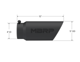 Exhaust Tip 5 Inch O.D. Dual Wall Angled 4 Inch Inlet 12 Inch Length-Black Finish MBRP
