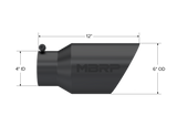 Black Coated Exhaust Tail Pipe Tip 6 Inch OD Dual Wall Angled 4 Inch Inlet 12 Inch Length MBRP