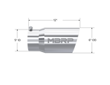 Exhaust Tail Pipe Tip 6 Inch O.D. Dual Wall Angled 5 Inch Inlet 12 Inch Length T304 Stainless Steel MBRP
