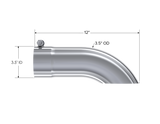 Exhaust Tail Pipe Tip 3.5 Inch O.D. Turn Down 3.5 Inch Inlet 12 Inch Length T304 Stainless Steel MBRP