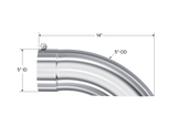 Exhaust Tail Pipe Tip 5 Inch O.D. Turn Down 5 Inch Inlet 14 Inch Length T304 Stainless Steel MBRP