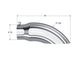 Exhaust Tail Pipe Tip 5 Inch O.D. Turn Down 4 Inch Inlet 14 Inch Length T304 Stainless Steel MBRP