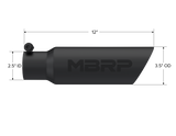Exhaust Tip 3 1/2 Inch O.D. Dual Wall Angled 2 1/2 Inch Inlet 12 Inch Length Black Finish MBRP