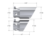4 Inch Inlet 5 Inch Tip Cover Set-6 3/4 Inch And 9 3/4 Inch Length T304 Stainless Steel MBRP