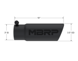 Exhaust Tip 3 1/2 Inch O.D. Angled Rolled End 3 Inch Inlet 10 Inch Length Black T304 Stainless Steel MBRP