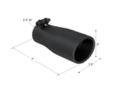 Exhaust Tip 3.75 Inch O.D. Oval 2.5 Inch Inlet 7 Inch Length Black MBRP
