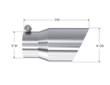 Exhaust Tip 4 Inch O.D. Dual Wall Angled Rolled End Fits Aluminized Steel 3 Inch Systems MBRP