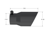 Exhaust Tip 4 Inch O.D. Dual Wall Angled Rolled End Black Fits Aluminized Steel 3 Inch Systems MBRP