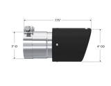 Exhaust Tip 4 Inch O.D. Dual Wall Angled 3 Inch Inlet 7.7 Inch Length Carbon Fiber MBRP