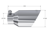 Exhaust Tip 4 Inch O.D. Dual Wall Angled Fits Aluminized Steel 2 1/2 Inch Systems MBRP