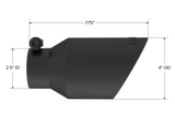Exhaust Tip 4 Inch O.D. Dual Wall Angled Black Fits Aluminized Steel 2 1/2 Inch Systems MBRP