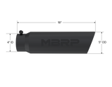 MBRP Armor BLK Tip 5 Inch OD Angled Rolled End, 4 Inch inlet, 18 Inch length