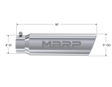 MBRP Exhaust Tip, T304 5 Inch  OD Angled Rolled End, 4 Inch Inlet 18 Inch length
