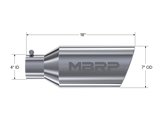 Exhaust Tail Pipe Tip 7 Inch O.D. Rolled End 4 Inch Inlet 18 Inch Length T304 Stainless Steel MBRP