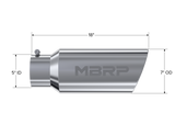 Exhaust Tip 7 Inch O.D. Rolled End 5 Inch Inlet 18 Inch Length T304 Stainless Steel MBRP