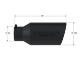 Exhaust Tip 8 Inch O.D. Rolled End 5 Inch Inlet 18 Inch Length Black MBRP