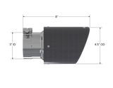 Exhaust Tip 4.5 Inch O.D. Dual Wall Angled 3 Inch Inlet 7.7 Inch Length Carbon Fiber MBRP