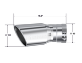 2015-UP Chevrolet/ GMC 2500/ 3500 Duramax Exhaust Tip 6 Inch O.D. Angled Rolled End 5 Inch Inlet 15 1/2 Inch Length 30 Degree Bend T304 Stainless Steel MBRP