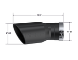 2015-Up Chevrolet/ GMC 2500/ 3500 Duramax Exhaust Tip 6 Inch O.D. Angled Rolled End 5 Inch Inlet 15 1/2 Inch Length 30 Degree Bend Black MBRP
