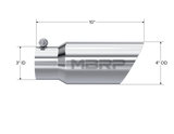 Exhaust Tip 4 Inch O.D. Dual Wall Angled 3 Inch Inlet 10 Inch Length T304 Stainless Steel MBRP