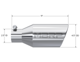 Exhaust Tip 4 1/2 Inch O.D. Single Wall Angle Rolled End 2.5 Inch Inlet 11 Inch Length T304 Stainless Steel MBRP