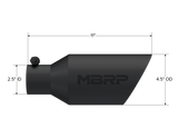 Exhaust Tip 4 1/2 Inch O.D. Dual Wall Angle Rolled End 2.5 Inch Inlet 11 Inch Length Black Coated MBRP