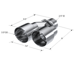 T304 Stainless Steel Tip 2.5 Inch ID Dual 3.5 Inch OD Out 9.5 Inch Length Single Wall MBRP