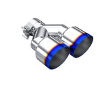 T304 Stainless Steel Burnt End Tip Pro Series 2.5 Inch ID Dual 4 Inch OD Out 9.55 Inch Length Single Wall MBRP