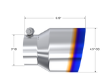 T304 Stainless Steel Burnt End Tip 3 Inch inlet 4.5 Inch OD Out 6.13 Inch Length Angle Cut MBRP