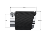 Carbon Fiber Tip 3.0 Inch ID 4.5 Inch OD Out 6.13 Inch Length Dual Wall MBRP
