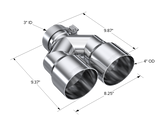 T304 Stainless Steel Tip 3.0 Inch ID 4.0 Inch OD Dual Out 9.87 Inch Length Dual Wall MBRP