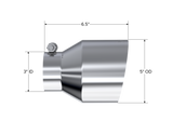 T304 Stainless Steel Tip 3 inch ID 5 inch OD Out 6.5 inch Length Angle Cut Single Wall MBRP