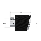 Exhaust Tip 2.5 Inch ID 5 Inch OD Out 6.5 Inch Length Angle Cut Dual Wall Carbon Fiber and Stainless Steel MBRP
