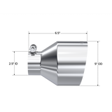 Exhaust Tip 2.5 Inch ID 5 Inch OD Out 6.5 Inch Length Angle Cut Single Wall T304 Stainless Steel MBRP
