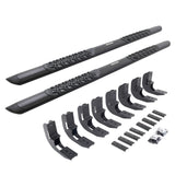V3 Series Aluminum 5 Inch Elipse Side Steps with Mounting Brackets Textured Black 2019-2026 Silverado/Sierra 1500/2500 HD Go Rhino