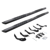 V3 Series Aluminum 5 Inch Elipse Side Steps with Mounting Brackets Textured Black 2015-2019 Silverado/Sierra 2500 HD Go Rhino
