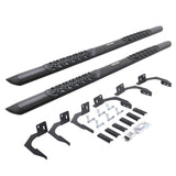 V3 Series Aluminum 5 Inch Elipse Side Steps with Mounting Brackets Textured Black 2009-2010 Dodge Ram 1500/2500/3500 Crew Cab Go Rhino