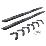 V3 Series Aluminum 5 Inch Elipse Side Steps with Mounting Brackets Textured Black 2004-2014 Ford F-150 Extended Cab Go Rhino