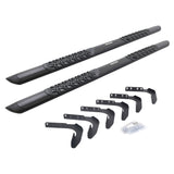 V3 Series Aluminum 5 Inch Elipse Side Steps with Mounting Brackets Textured Black 1999-2016 Ford F-250/F-350 Extended Cab Go Rhino