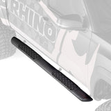 V3 Series Aluminum 5 Inch Elipse Side Steps with Mounting Brackets Textured Black 1999-2016 Ford F-250/F-350 Crew Cab Go Rhino