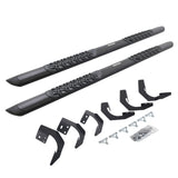 V3 Series Aluminum 5 Inch Elipse Side Steps with Mounting Brackets Textured Black 2015-2018 Ram 1500 Crew Cab Go Rhino