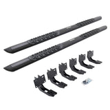 V3 Series Aluminum 5 Inch Elipse Side Steps with Mounting Brackets Textured Black 2019-2026 Ram 1500 Crew Cab Go Rhino